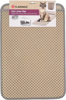 Flamingo Matz Katzenklo-Matte Beige 61 x 41 x 1,3 cm rutschfest und Langlebig Ideal für Maine Coon Britisch Kurzhaar Ragdoll Norwegische Waldkatze usw.