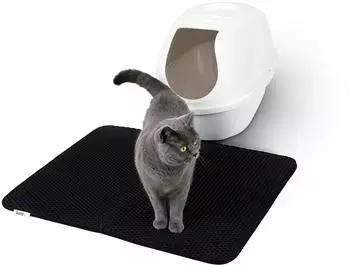 Lionto Katzentoilette doppellagige Katzenstreu-Matte doppellagig schwarz 76 cm x 61 cm schwarz 61 cm x 76 cm