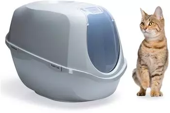 Karlie 522868 XL GROSSE Katzentoilette Mega Smart Cat Eco L: 66 x B 46 x H 49 cm grau