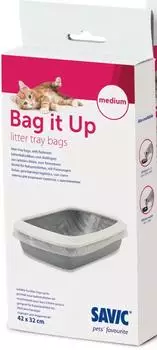 Savic Katzentoilette Iriz mit Rand 42 cm Zubehör: Bag it Up Litter Tray Bags Medium 1 x 12 Stück