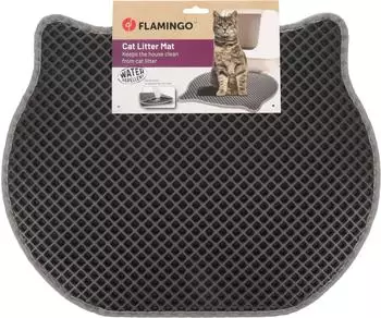 Flamingo Matz Katzenklo-Matte Grau 50 x 40 x 1,3 cm rutschfest und Langlebig Ideal für Maine Coon Britisch Kurzhaar Ragdoll Norwegische Waldkatze usw.