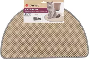 Flamingo Matz Katzenklo-Matte Beige 65 x 40 x 1,3 cm rutschfest und Langlebig Ideal für Maine Coon Britisch Kurzhaar Ragdoll Norwegische Waldkatze usw.