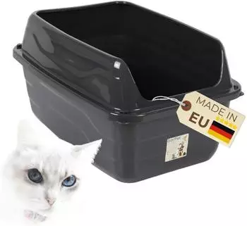 Garpet Katzenklo mit hohem Rand schwarz 56x40x30 cm Anthrazit