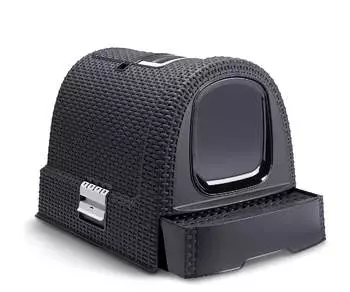 Curver Katzentoilette Rattan anthrazit