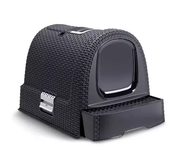 Curver Katzentoilette Rattan anthrazit