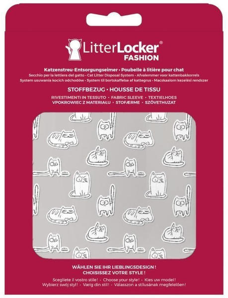 Litter Locker Fashion Bezug - Cartoon Cats Grey