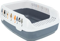 Trixie 40397, Trixie Katzentoilette Delio, mit Rand grau/wei&szlig;