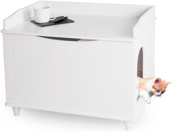 WONDERMAKE Katzenschrank für Katzentoilette XL 73,5x51,5x57cm weiß