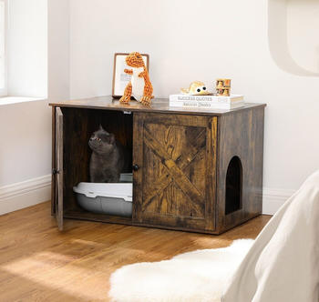 Feandrea Katzenschrank f&uuml;r Katzentoilette greige vintagebraun