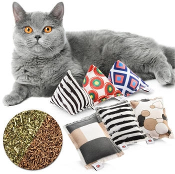 CanadianCat großes 6er Catnip & Baldrian Schmusekissen Set