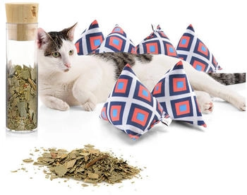 CanadianCat Catnipspielzeug 6x Schmusepyramide Nordic Karo