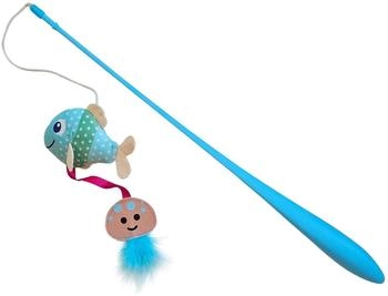 Nobby Angel mit Fisch und Qualle mit Catnip Stab: 48 cm Band mit Spielzeug: 42 cm