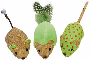 Nobby Plüsch Mäuse mit Catnip grün 12 cm 1 Packung (1 x 3 Stück)