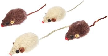 Nobby Plüschmaus mit Rassel 5 cm 1 Packung (1 x 4 Stück)