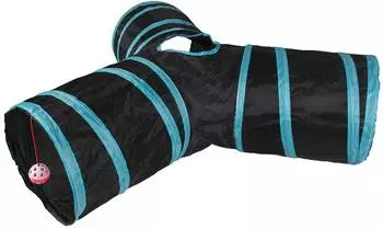 Duvo+ duvoplus Spieltunnel Labyrinth 80 x 25 cm Blau/Schwarz Katze Blau/Schwarz