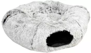 Duvo+ Katzentunnel und Donutbett Snug hellgrau