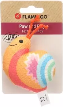 Flamingo Nitz Schnecke 7,8cm Textil mit Catnip orange weiches