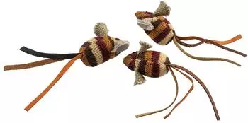 Duvo+ Duvoplus Knitted Maus 13,5 x 4,5 x 2,5 cm Braun Spielzeug Braun Katze