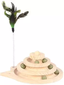 Duvo+ duvoplus Spin 'n Play 26 x 26 x 13,5 cm Holzfarben Spielzeug Farbe Holz Katze
