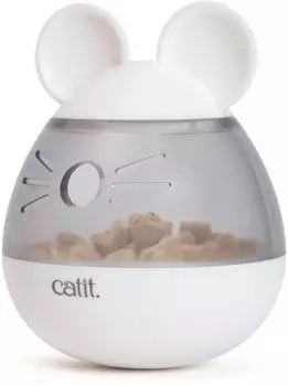 Catit Pixi Snackspender Leckereienspender Snackball Futterspender Ball Leckerli Ball f&uuml;r Katzen im Design Einer Maus