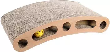 Flamingo Kratzspielzeug Crabi brücke braun 41x22x9cm MitBällchen die EIN klirrendes Gerusch Machen Mit katzenminze