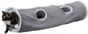 Trixie Spieltunnel Harvey Pl&uuml;sch &oslash; 27 &times; 116 cm grau