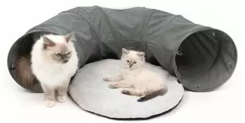 Vesper Catit 41996 Tunnel f&uuml;r Katzen mit Schlafkissen grau