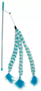 Duvo+ Duvoplus Cat Toy Spielangel Catchy Plüsch-Schwanz blau/weiß
