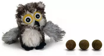 Beeztees 440562 Plusche Katspielzeug Eule Catnipball M 9.5 cm
