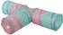 Kerbl Pet Katzentunnel Triangle Spieltunnel türkis rosa grau 80x50cm Ø25cm Polyester Katzen inkl. Spielball 4 Eingänge
