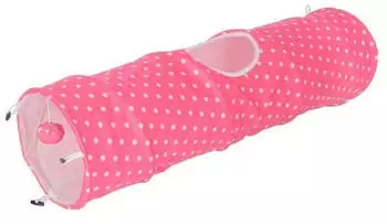 Kerbl Pet Katzentunnel Puntino pink/wei&szlig; 100cm &Oslash; 25cm