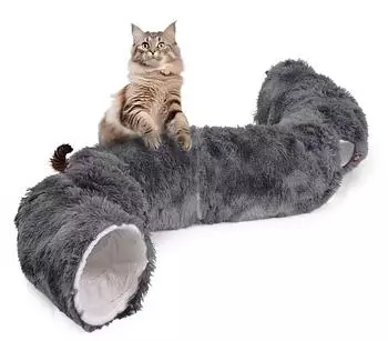 CanadianCat Canadian Cat Company Katzentunnel OTIS Donut-Tunnel inkl. Liegekissen grau ca. 80 x 80 x 26 cm dunkelgrau