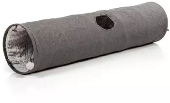CanadianCat Company CanadianCat Spieltunnel mit Kuschelfell XXL 35x150cm grau