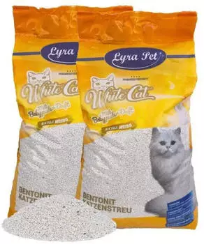 Lyra Pet White Cat Katzenstreu Bentonit mit Babypuderduft