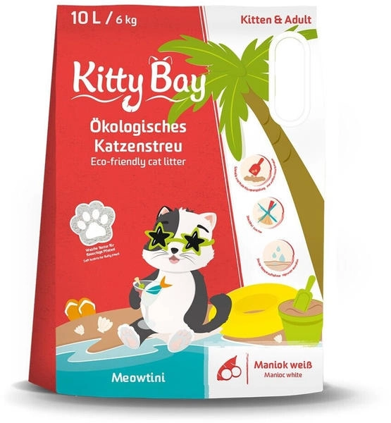 Kitty Bay Meowtini Ökologische Katzenstreu Maniok weiß 10L 6kg