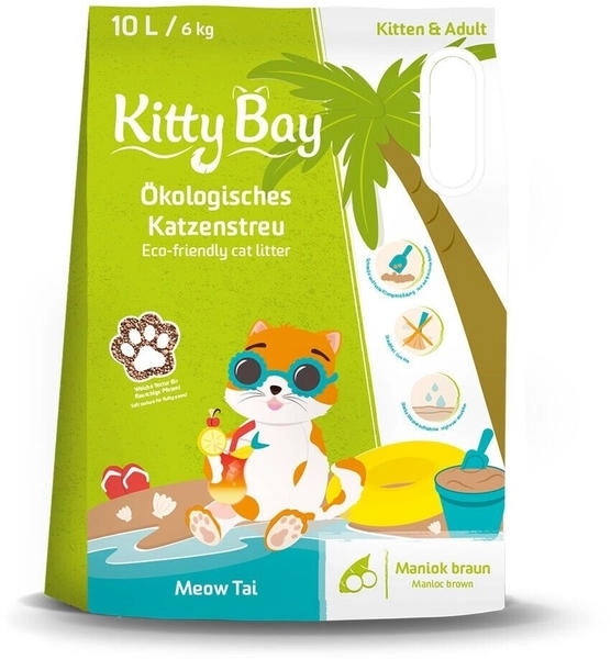 Kitty Bay Meow Tai Ökologische Katzenstreu Maniok braun 10L 6kg