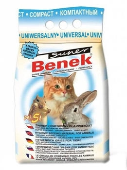 Benek Super Katzenstreu Universal kompakt weiß und himmelblau 5 l
