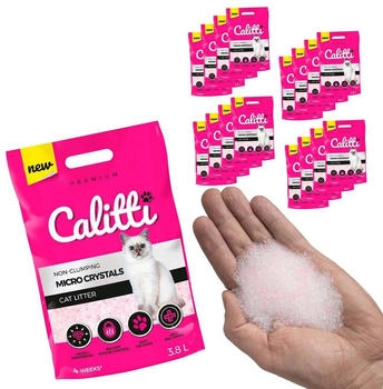BOUTIQUE ZOO Calitti Micro Silikat Katzenstreu Premium Crystals Silikatstreu Antibakteriell Katzensand 16-er Set 16 x 3,8 L = 60 L