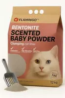 Flamingo Katzenstreu Bentonit Klumpend Fein Mit Babypuderduft 12 Kg