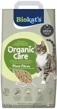 Biokat's Organic Care Plant Fibres Extra mit Aktivkohle 3,2 kg Grobe klumpende aus nachwachsenden biologisch abbaubaren Pflanzenfasern 1 Sack (1 x 3,2 kg)