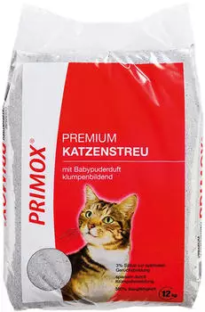 Primox Premium Katzenstreu mit Babypuderduft 12kg