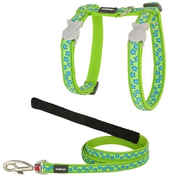 Red Dingo Cat Harness & Lead Designs Stars Lime Green