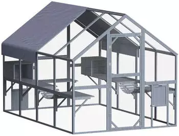 Wiltec Freilaufgehege Katzen 280 x 187 cm grau