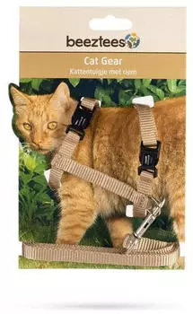Beeztees Geschirr Katzengeschirr Uni Nylon beige