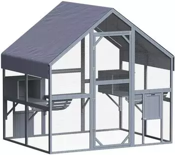 Wiltec Freilaufgehege Katzen 140 x 187 x 187 cm Holz