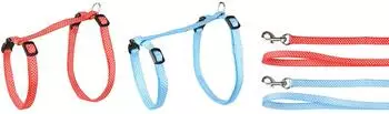 Flamingo Geschirr mit Leine f&uuml;r gro&szlig;e Katzen Aiwa Verstellbar 25-40 cm 35-55 cm