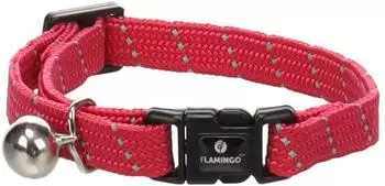 Flamingo katzenhalsband Kitten Elza Korallenrot 15-22 cm elastisches Nylon reflektierend mit Glöckchen