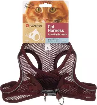 Flamingo Katze Geschirr Step&Go Berta Aubergine L 30-34cm 48-52cm