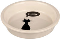 TRIXIE 24499, TRIXIE Napf, Katze / Fisch, Keramik, 0,25 l / &Oslash; 13 cm, wei&szlig;