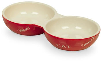 Nobby Katzen Keramik Doppelnapf CAT rot beige